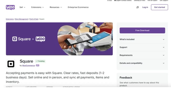 square wordpress plugin: woocommerce website 